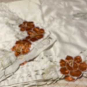 Nice oblong tablecloth. Just in time for Thanksgiving!